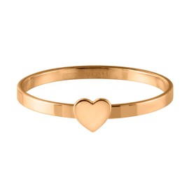 Quiges Stainless Steel Stacking Ring Filling Ring Heart 2 mm Height (Various Ring Sizes and Colours), Stainless Steel, Cubic Zirconia