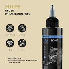 Peticare Anti-parasite agent for cats, against mites, fleas, fungi, effectively relieves itching and supports regeneration process, unique PRS system for long effect, petCat Protect 3010