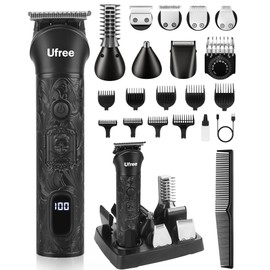 Ufree Beard Trimmer for Men, Electric Razor Shavers, Cordless Hair Clippers, 7 in 1 Beard Grooming Kit for Mustache, Body, Nose and Facial, Gifts for Men