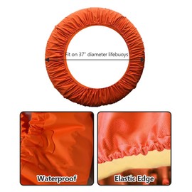 Boat Ring Life Buoy Cover - Swimming Pool Lifebuoy Protective Sleeves from Scuffs & Scratches Accessories, 37" Diameter (A, 1 PCS)