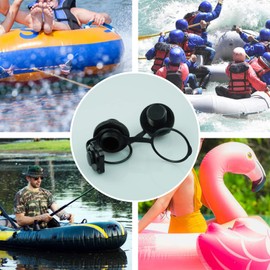 2 Pcs Inflatable Boat Air Valve,Valve Caps,Spiral Air Plugs,Boston Spiral Air Plugs Quick Inflate & Deflate Screw Nozzle Cap Anti-leakage Bungs Replacement for Kayak, Dinghy, Airbeds, Hot Tub, Raft