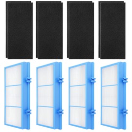 HAPF30AT-Total Air HEPA Type Filter Replacement for Holmes AER1 Air Purifier, Compatible with HAPF300AH-U4R and HAP242-NU, Funmit 4 True HEPA Filters & 8 Activated Carbon Pre-Filters, Blue