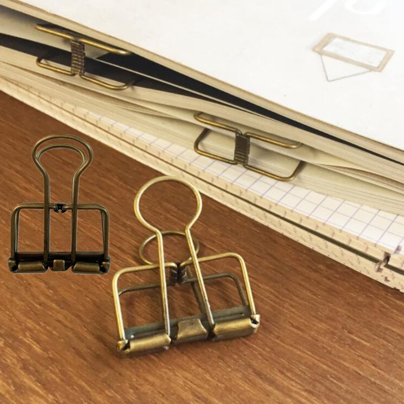 Pack of 10 Metal Skeleton Binder Clip Metal Wire Foldback