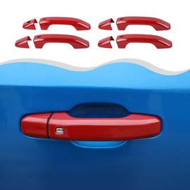 HTHE Exterior Door Handle Cover Door Outer Handle Bowl Cover Door Handle Protective Trim Cover Fit for Chevy Silverado 2019-2024 Exterior Accessory 8PCS/Set (Red)