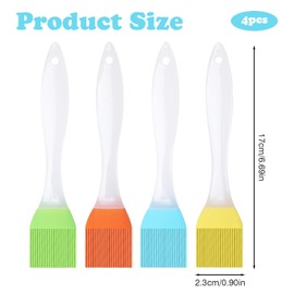 4 Stück Backpinsel Silikon,Silikonpinsel Küche,Pinsel für Backen,Küche Backpinsel Spülmaschinenfest,Pastry aus Baking Klein,Hitzebeständig Grillbürste,Lebensmittel Pinsel für Küche, BBQ, Pastry, Brot