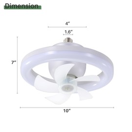 SVRCK Enhances Air Circulation with 360° Mini Ceiling Fan and Light, Remote Control, 3 Speeds and Color Settings, White
