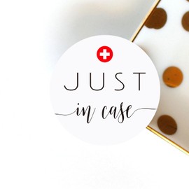 120Pcs Just in Case Adhesive Stickers - Perfect for Hangover Kits, Hotel Welcome Bags, and Party Favor Bags