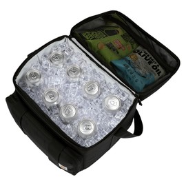 Carhartt Insulated Two Compartment Cooler, Durable Water Repellent Material W/Front Zippered Pocket for Camping, Beach & Travel, 24 Can, Black