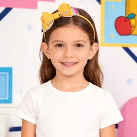 Totelux Back to School Pencil Headband Glitter Hair Band Yellow Pencil Bow Hair Accessories for Women Girls Teachers Student School Classroom Party Supplies