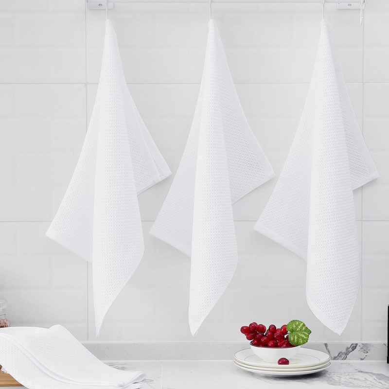 Homaxy 100% Cotton Oversized Waffle Weave Kitchen Dish Towels, Ultra