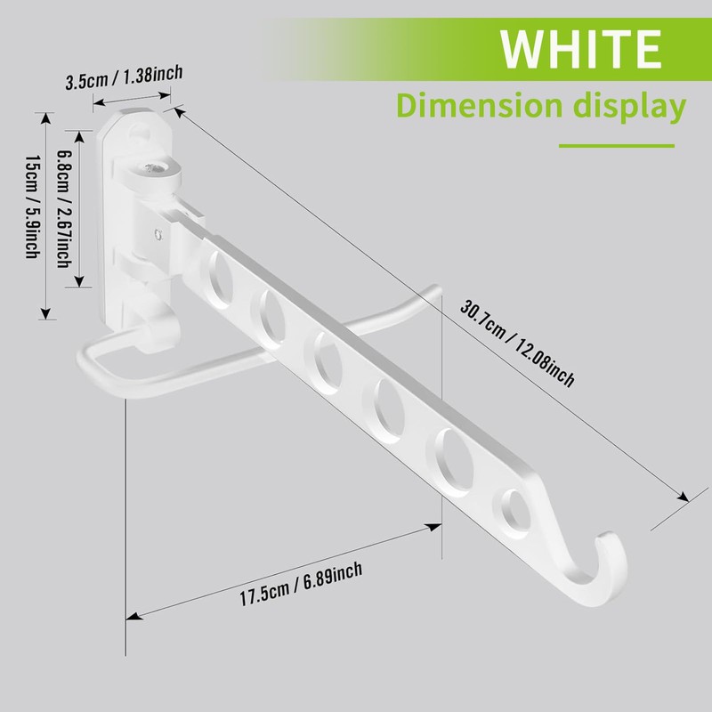 JOLY FANG Foldable Coat Hook, Wall Clothes Airer, Wall Hook,