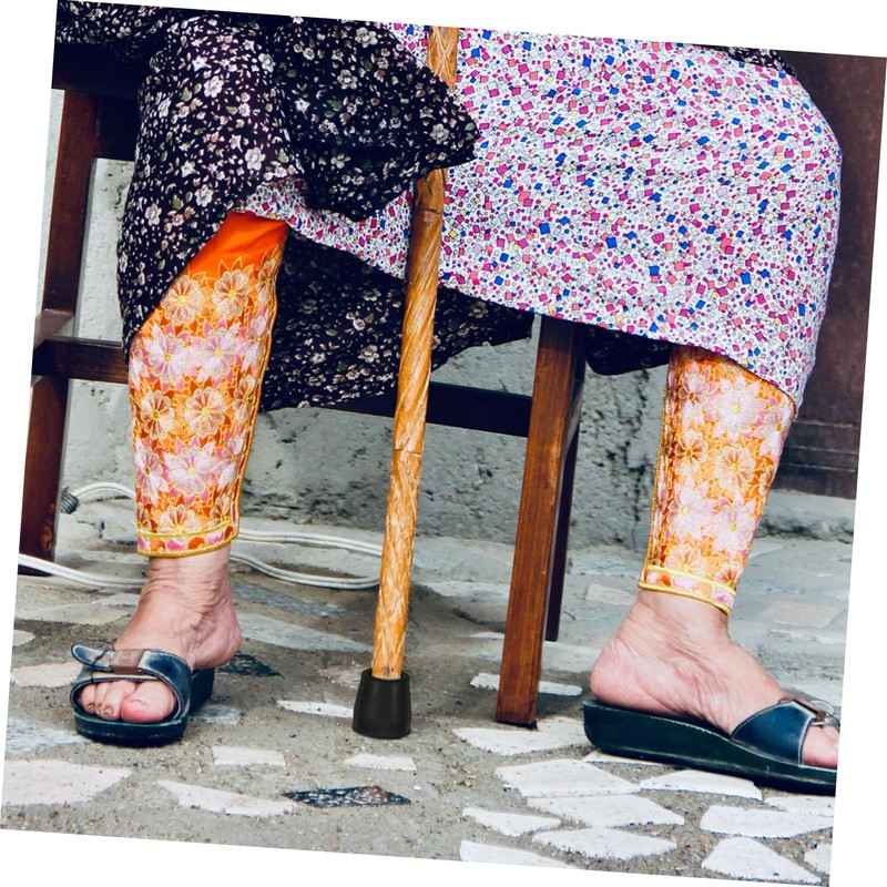 Housoutil 高齢者用松葉杖パッド グライド ゴム製 エンドキャップ 交換用 ブラック 直径25mm 松葉杖アクセ​​サリー