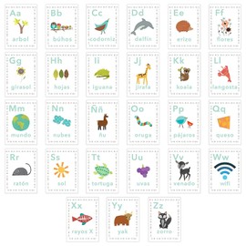 Children Inspire Design Nursery Wall Decor, Spanish Alphabet 08x10 Inch Print Wall Cards, Our World, Nature Themed, Kid's Wall Art, Nursery Decor, Kid's Room Decor, Gender Neutral Nursery Decor