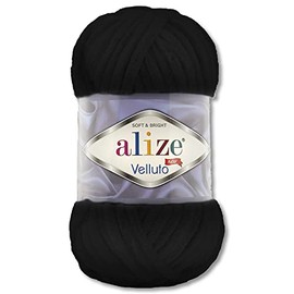 100 g Alize Velluto Wool in 30 Selections (60 | Black)