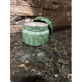 Anthropologie Capri Blue Fir & Firewood Candle 8.5 Oz Anthropologie Green Tin