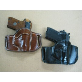 Azula Leather 2 Slot Molded Pancake Leather Pistol Holster for Beretta 21, 21A .22 / .25 Pistol TAN Left Hand