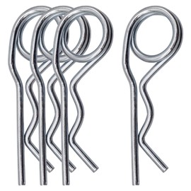 SKIR'CO (Pack of 4) Galvanised Steel Spring Cotter Pins 4mm Double Ring R Clips R Shaped Spring Cotter Pin