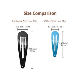 Funtopia Women Hair Clips, Funtopia 40 Pcs 7cm Long No Slip Metal Hair Clips Large Snap Hair Clips Barrettes Hairpins for Thick Hair (Brown and Black, 2.8 Inch)