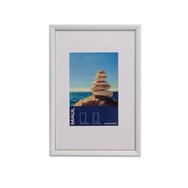 MAUL Picture Frame, Aluminium MDF Plastic Glass, White, 10 x 15 cm