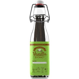Homemade Vanilla Extract Kit | DIY | 1 Ounce of Premium Organic Madagascar Grade A Vanilla Beans 6-7 inches (Appoximately 8-10 Beans) with 8.5 oz Swing Top Glass Bottle | For Cooking and Baking