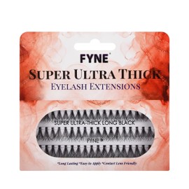 FYNE Super Ultra Thick Individual Eyelashes - 60 Long Individual Eyelash Clusters, 12mm Ultra Thick Natural Lashes - Volume Cluster Lashes - Durable False Eyelash Extensions - 1 Pack of Lashes