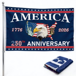 250th Anniversary American Flag - 3x5 Ft Double Sided 3 Layers Patriotic Flags - 1776-2026 Freedom Flag for Independence Day Celebration,Heavy Duty Patriotic Decor