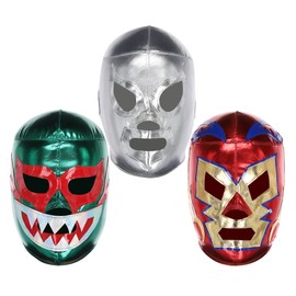 Set of three professional Lucha Libre adult wrestling masks | Lucha Libre Costume Wrestling Masks | Party Pack