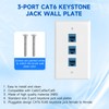 4 Pack Ethernet Wall Plate 3-Port Cat6 Keystone Jack RJ45