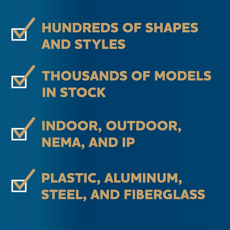 Enclosures, Boxes, & Cases NEMA Box, Solid, ABS 9.45 x