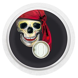 Aufkleber Sticker für FreeStyle Libre 3 Sensor 2x Totenkopf mit Mütze myDili Farbe schwarz
