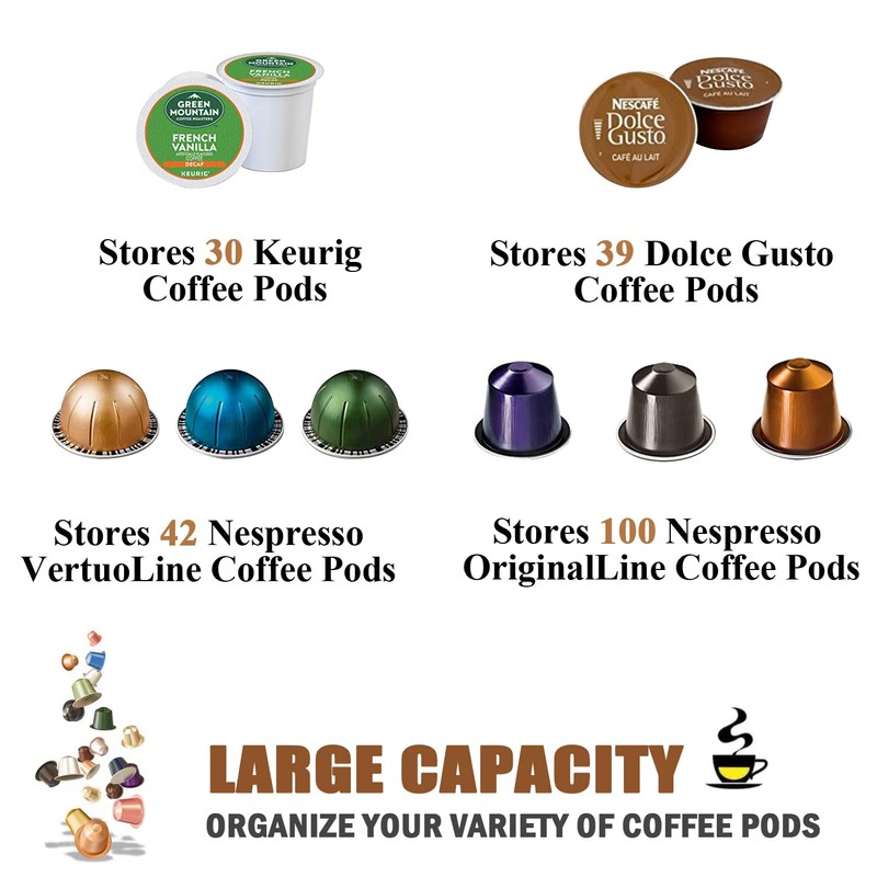 Charmount Coffee Pod Holder, Large Capacity K Cup Holder and