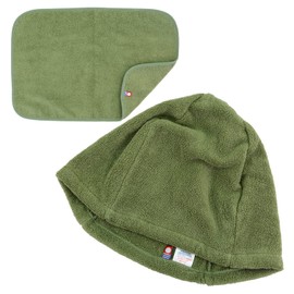 Sauna Hat, Imabari Towel, Sauna Mat, Same Color Set, Men's, Women's, Sauna Cap, Towel Fabric, Washable, M, Pile, Khaki