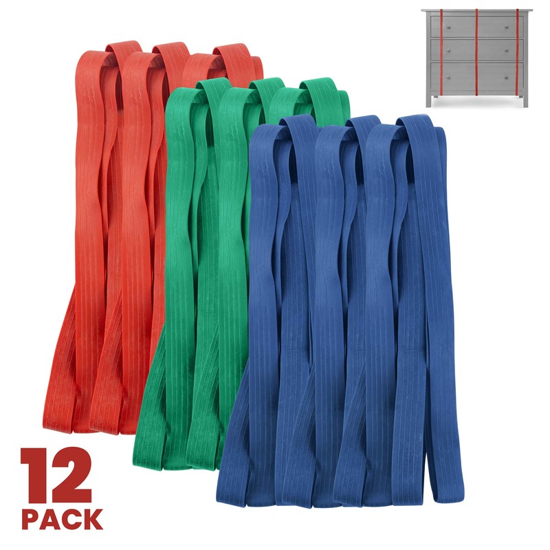 12 Pack Variety Extra Large Moving Rubber Bands for Furniture