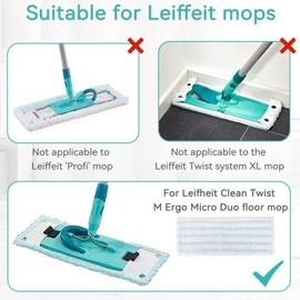 Sgizoku 5 Mop Covers Compatible with Leifheit Clean Twist M Ergo Micro Duo Floor Mops, 2 Types Microfibre System Replacement Cover for All Floors, Efficient Water Absorption, Strong Decontamination