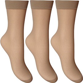 Ladies Silky Soft, Sheer & Durable Smooth Knit Everyday Anklets (3 Pairs Multi Pack)