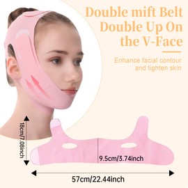 Reusable V-Line Mask, Chin Strap For Sleeping【Lifting Effect】【Skin Friendly】【Easy To Use】Double Chin Reducer, Jawline Shaper For Women, Pink