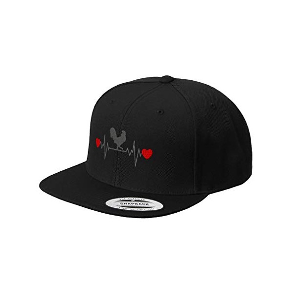 Snapback Baseball Hat Rooster Lifeline B Embroidery Acrylic Cap Snaps Black One Size
