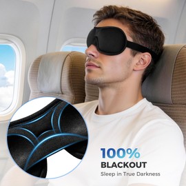 Brencco Mascherina per Dormire - Pressione Oculare Zero Maschera Occhi per Dormire Copri Occhi e Benda per Dormire Adulti Design 3D Confortevole per il Viaggi, Sonno, Meditazione