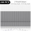 Pack of 100 Ballpoint Pen Refills, 0.7 mm Medium Tip