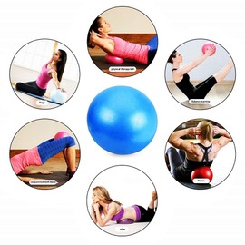 Inflatable Fitness Ball - Gymnastics - 25 cm Diameter - Yoga - Pilates - Training - Sports - Fitness - Exercise - Massage - Balance - Posture - Blue - Christmas Birthday Gift Idea