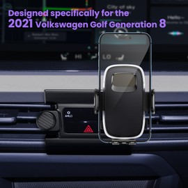 ELOHEI for Volkswagen Golf Phone Mount with Custom Base, Car Phone Holder for VW Golf 8 MK8 R GTI 2020 2021 2022 2023 2024 Car Accessories(for 20-24 VW Golf)