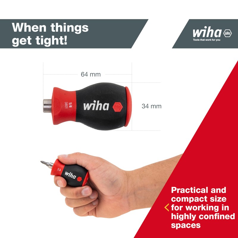 Wiha 3801-04 Stubby 1/4'' (380104)
