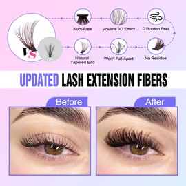 Pawotence Pawotence Lash Extension Kit DIY 280pcs Brown Lash Clusters Eyelash Extension Kit 40D 9-16mm Individual Lashes Kit with Lash Bond and Seal Lash Tweezers for Self Use (Brown 40D, 9-16mm, Kit)
