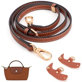 Mayoii Mini Leather Bag Strap Punch-Free Buckle Design Adjustable Leather Strap Handbags (Cognac gold buckle)