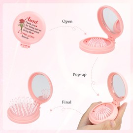 Folding Hair Brush Aunt Gifts Mothers Day Gift for Aunts Stocking Stuffers Christmas Birthday Valentines Day Easter Thank You Womens Day Thanksgiving Day Gifts for Auntie Presents for Best Aunt Ideas
