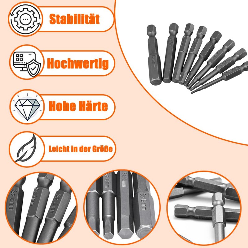 HaoTrade 8-Piece Magnetic Screwdriver Kit, Hex Screwdriver Bits Set, 1/4