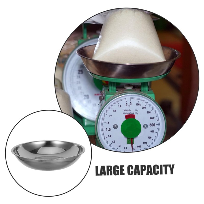 STOBAZA 2pcs Stainless Steel Food Scale Bowl Electronic Scale Tray