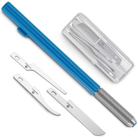 Honoson Mini Hand Saw Model Tools Small Hobby Saw Blades Kit with 9 Tiny Razor Hacksaw Blades for Miniatures, Modeling, DIY Crafts, Plastic Models, Wood(Style 3,Blue)