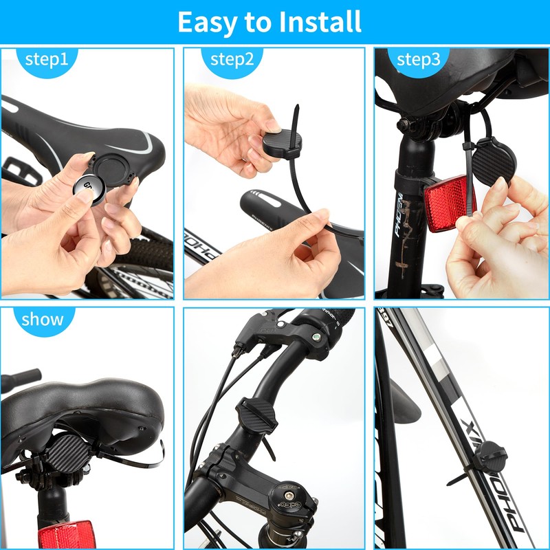 Heveer AirTag Bicycle Saddle Mount Hidden Bicycle Mount Black for