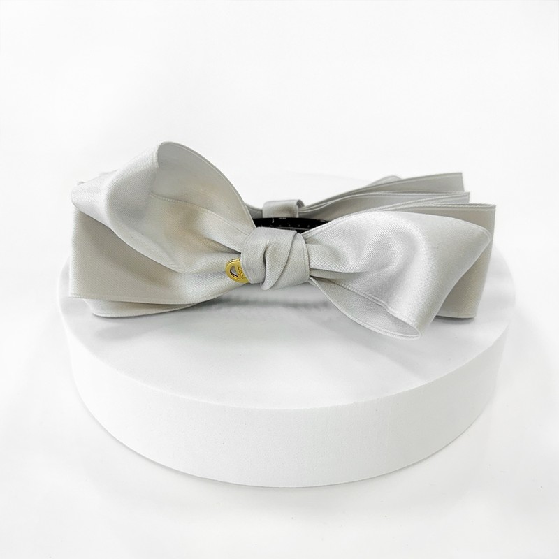 (3 types) Burnaby silk layered ribbon banana pin beige 10cm